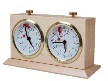 Zegar drewniany BHB z podstawką - duży jasny