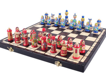 SZACHY BABUSZKI NIEBIESKIE (42x42cm)