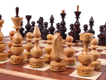 DUŻE SZACHY DEBIUT (48x48cm) intarsjowane