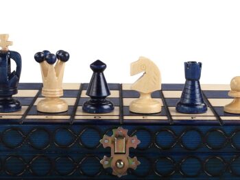 SZACHY KRÓLEWSKIE ŚREDNIE (35x35cm) kolor niebieski