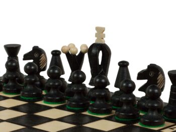 SZACHY KRÓLEWSKIE MAŁE (30x30cm) jaworowe, ozdobne, czarne