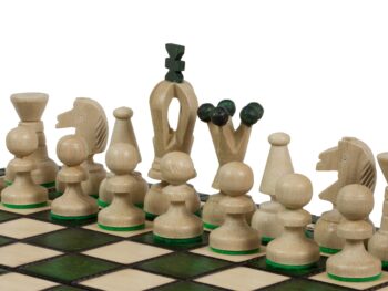 SZACHY KRÓLEWSKIE MAŁE (30x30cm) jaworowe, ozdobne, zielone