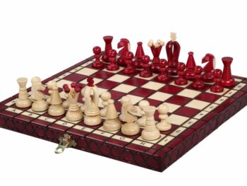 SZACHY KRÓLEWSKIE MAŁE kolor WIŚNIOWY (30x30cm)