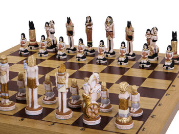 DUŻE SZACHY EGIPT (65x65cm) intarsjowane