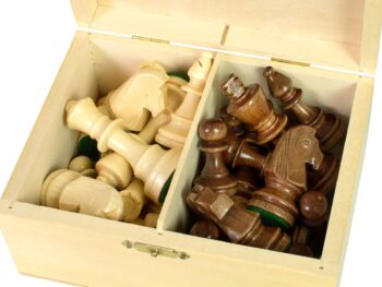 Figury szachowe Sunrise Staunton 4 (król 80 mm) w jasnym kuferku