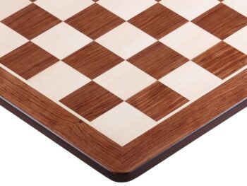 Deska szachowa nr 5+ (bez opisu) paduk/klon (intarsja) - okrągłe rogi