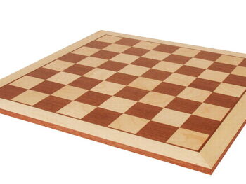 Deska szachowa nr 6 z jasnym brzegiem (bez opisu) mahoń/jawor (intarsja)
