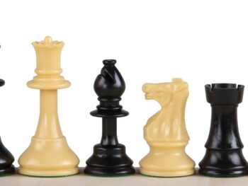 Figury szachowe Club Staunton nr 6, kremowe/czarne (król 96 mm)