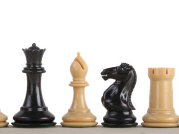 Figury szachowe Exclusive Staunton nr 6, kremowe/czarne, dociążane metalem (król 95 mm)