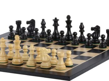 Zestaw szachowy French Lardy (replika) - szachownica (pole 50 mm), figury (król 90 mm)