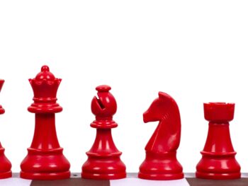 Figury szachowe Staunton 6, plastikowe (król 95 mm) - czerwone