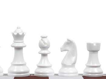 Figury szachowe Staunton 6, plastikowe (król 95 mm) - śnieżnobiałe