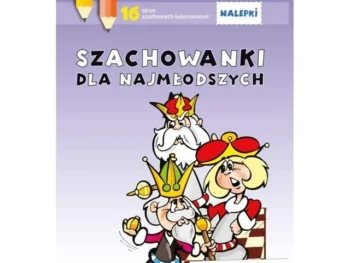Okładka Szachowanek dla najmłodszych, zeszyt 2 — kolorowanki szachowe z naklejkami