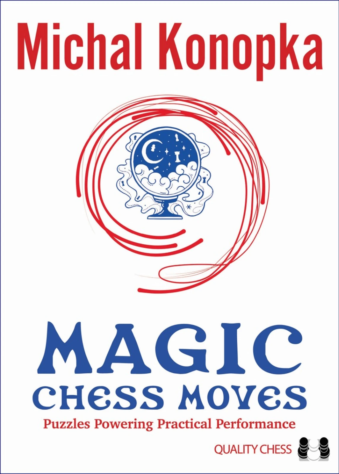 Okładka książki Magic Chess Moves, Michal Konopka, wydanie angielskie w miękkiej oprawie