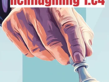 Okładka książki Reimagining 1.e4 autorstwa Nikolaos Ntirlis, angielskie wydanie w miękkiej oprawie