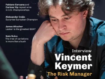 New In Chess 2024/8 – magazyn szachowy, EN, miękka oprawa. Przednia okładka publikacji.