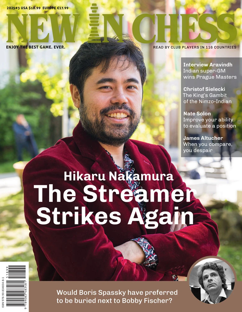 New In Chess 2025/3 – magazyn szachowy, EN, miękka oprawa. Przednia okładka publikacji.